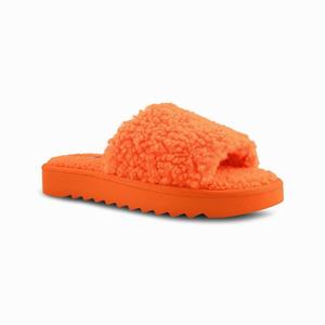 Nine West Fuzzie Cozy Flat Slippers - Orange - Ireland (AH9147865)